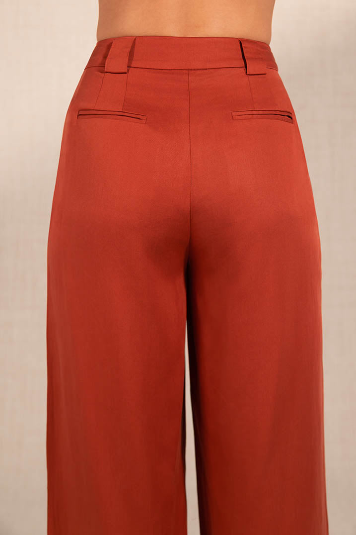 Caramel Tencel Wide Leg Pants