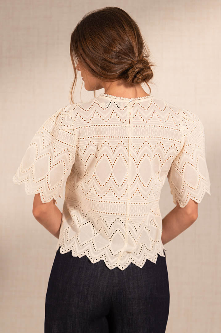 Cotton Eyelet Scallop Blouse