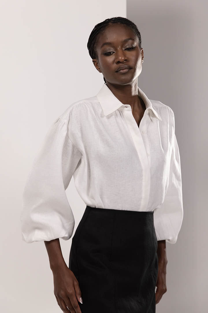 Mariner Linen Blouse Ivory