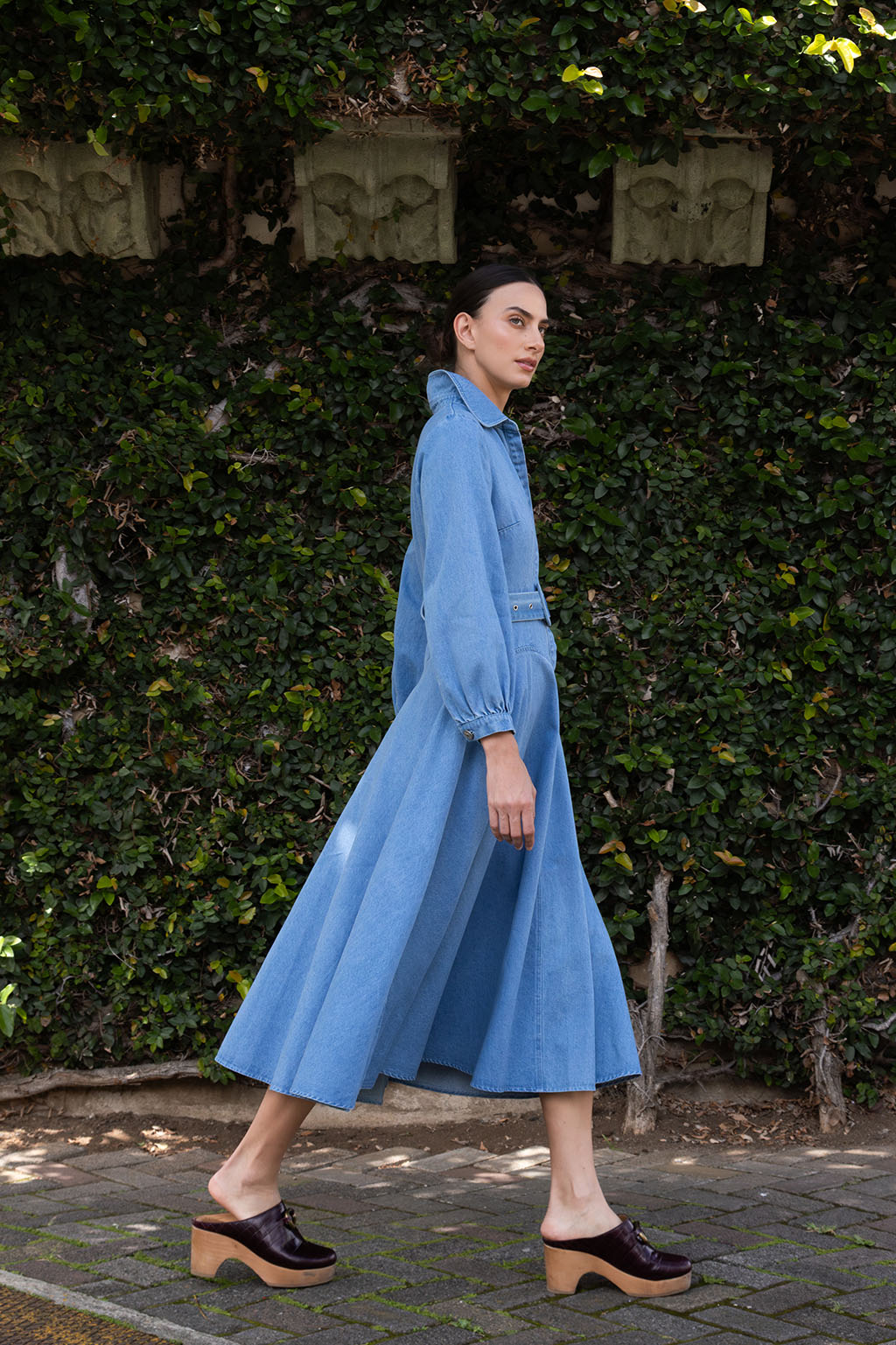 AURORA LIGHT DENIM DRESS