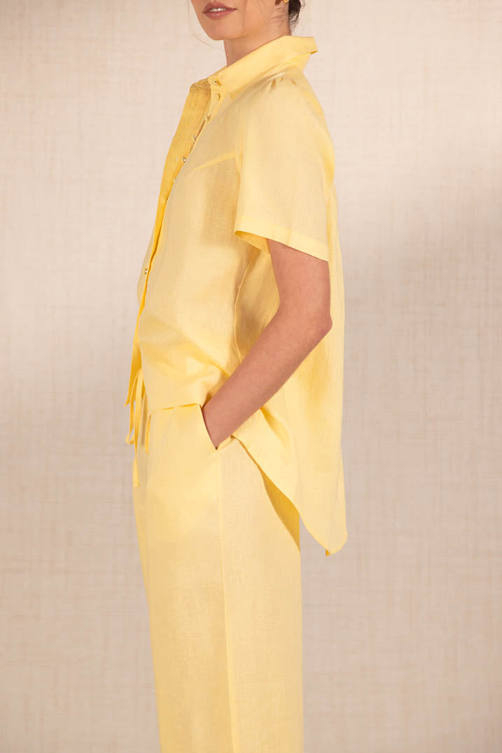 SOFT YELLOW LINEN BLOUSE