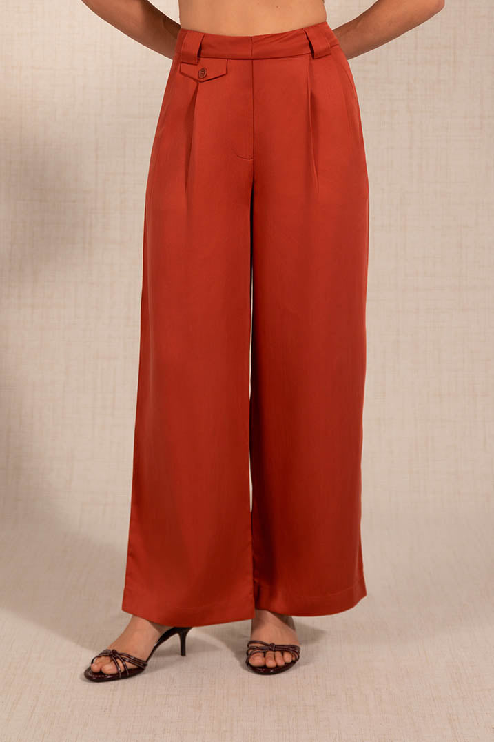 Caramel Tencel Wide Leg Pants