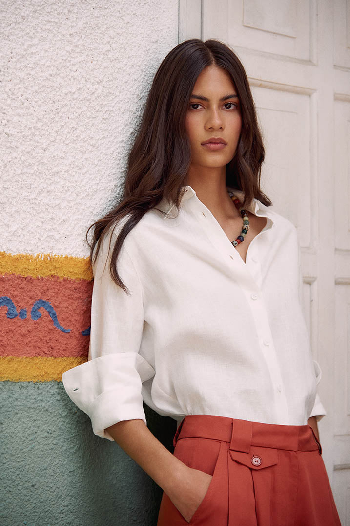LINEN BUTTON-DOWN SHIRT