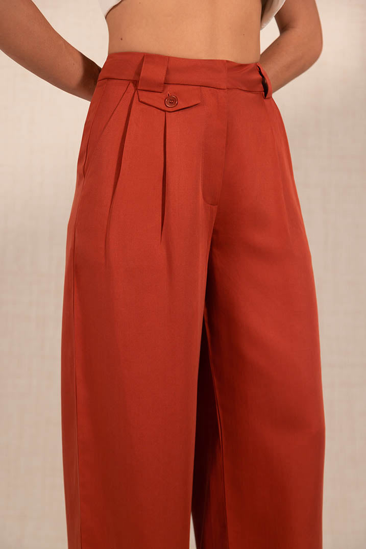 Caramel Tencel Wide Leg Pants