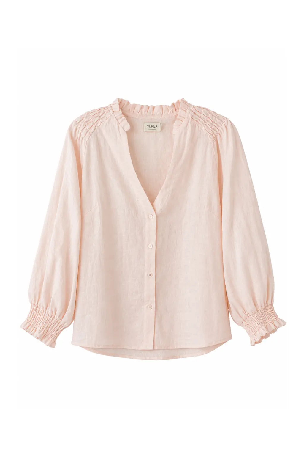 Soft Pink Linen Blouse