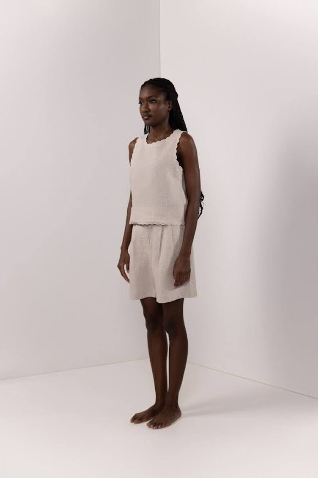 BERMUDA LINEN SHORT | BEIGE