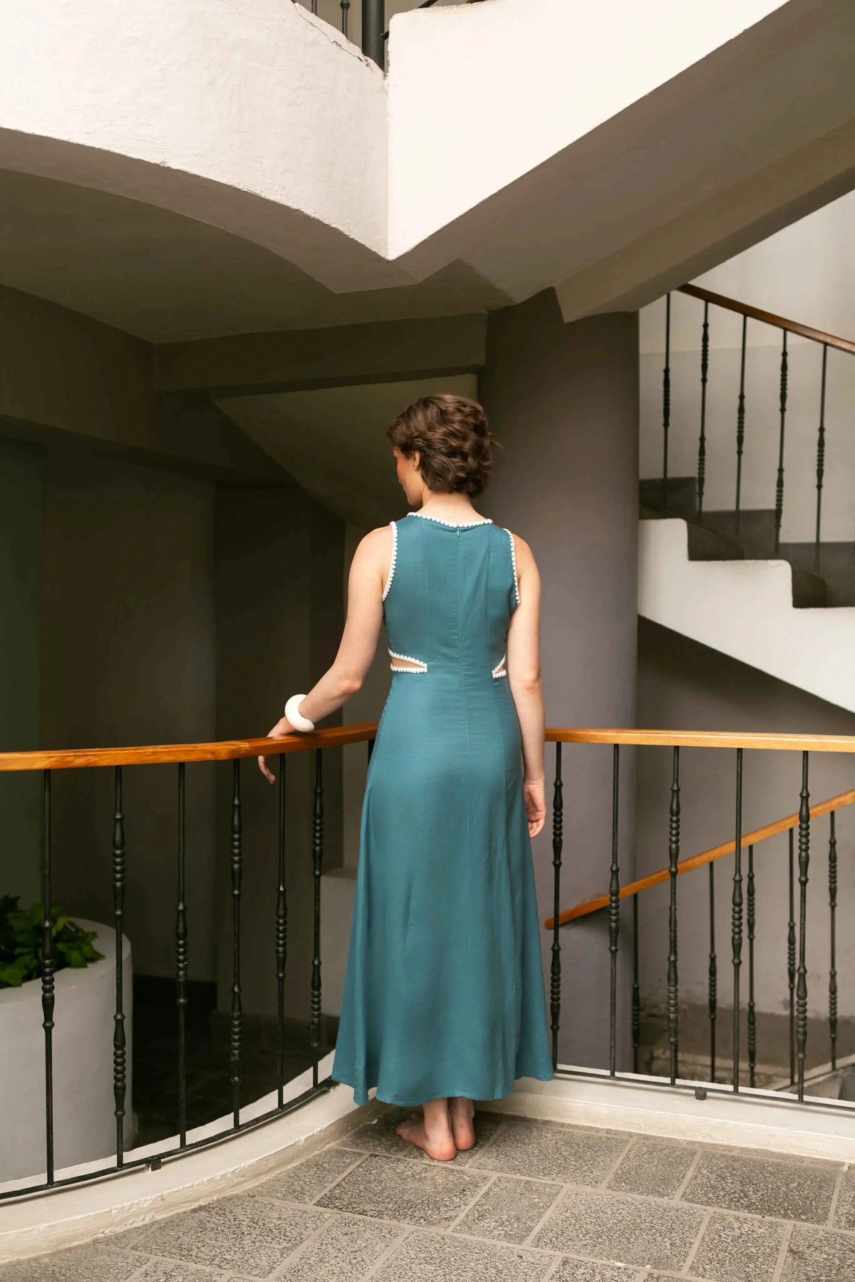TEAL SCALLOP DRESS