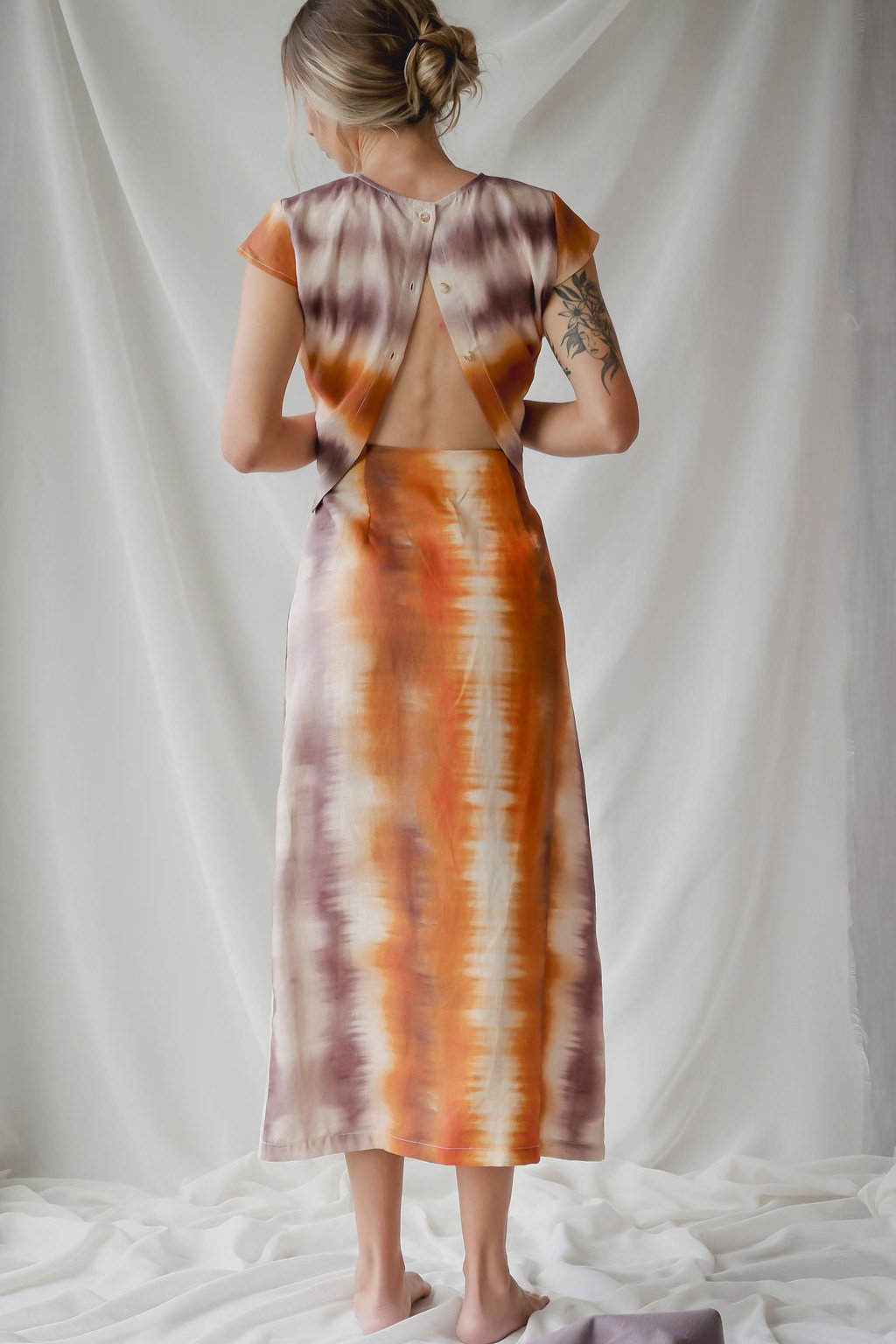 Button Skirt Tie-dye
