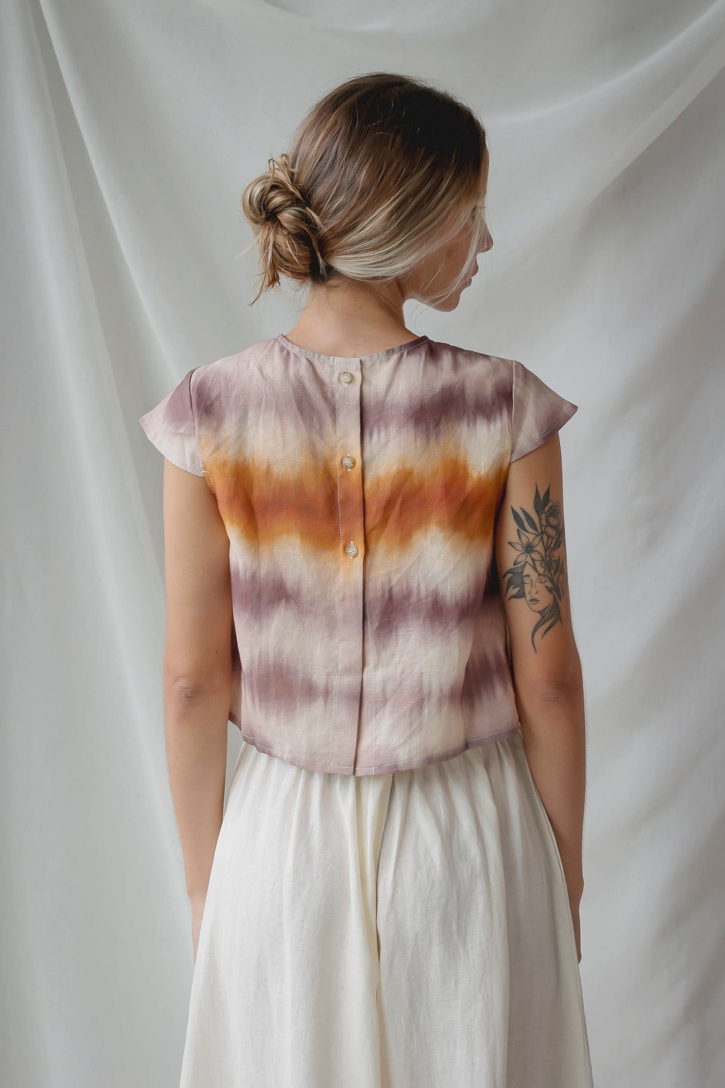 Cap Sleeve Blouse Tie Dye