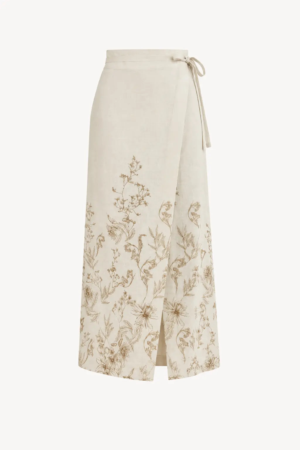 WRAP LINEN MIDI SKIRT | Nebula Ocelot Print