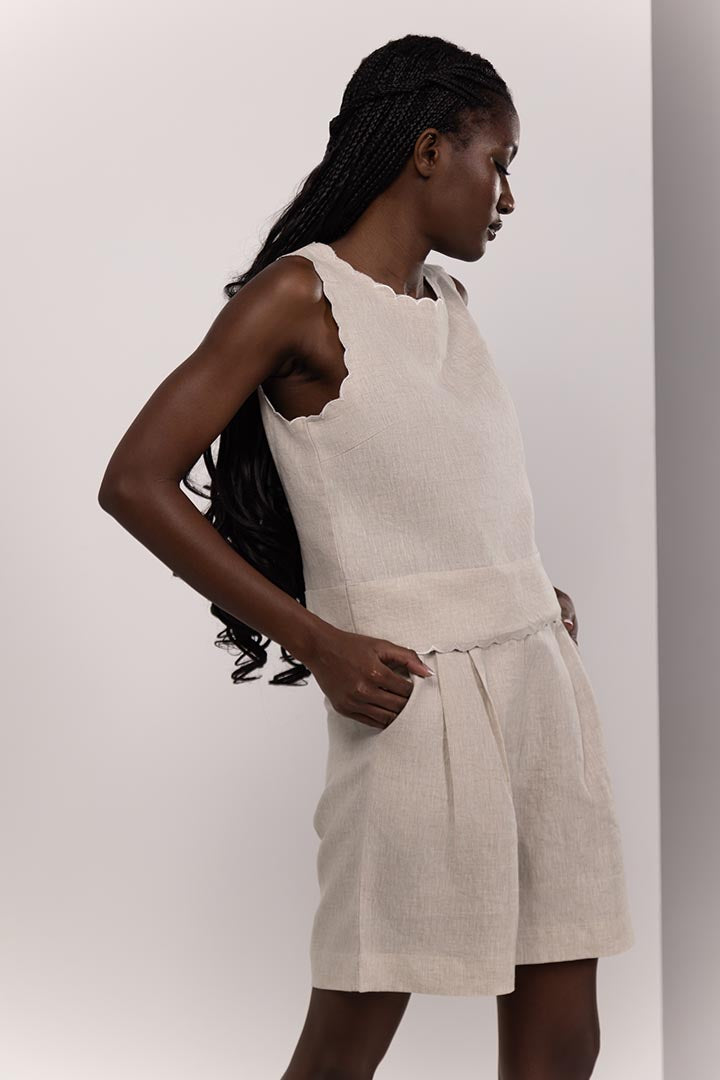 LINEN BERMUDA | BEIGE