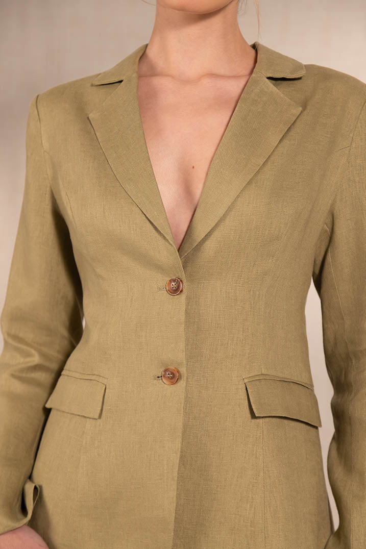 Sage Green Linen Blazer