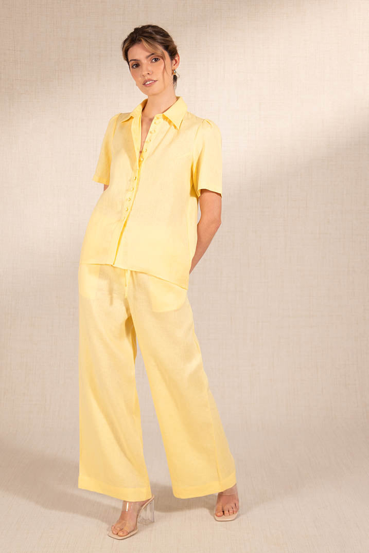 SOFT YELLOW LINEN PANTS