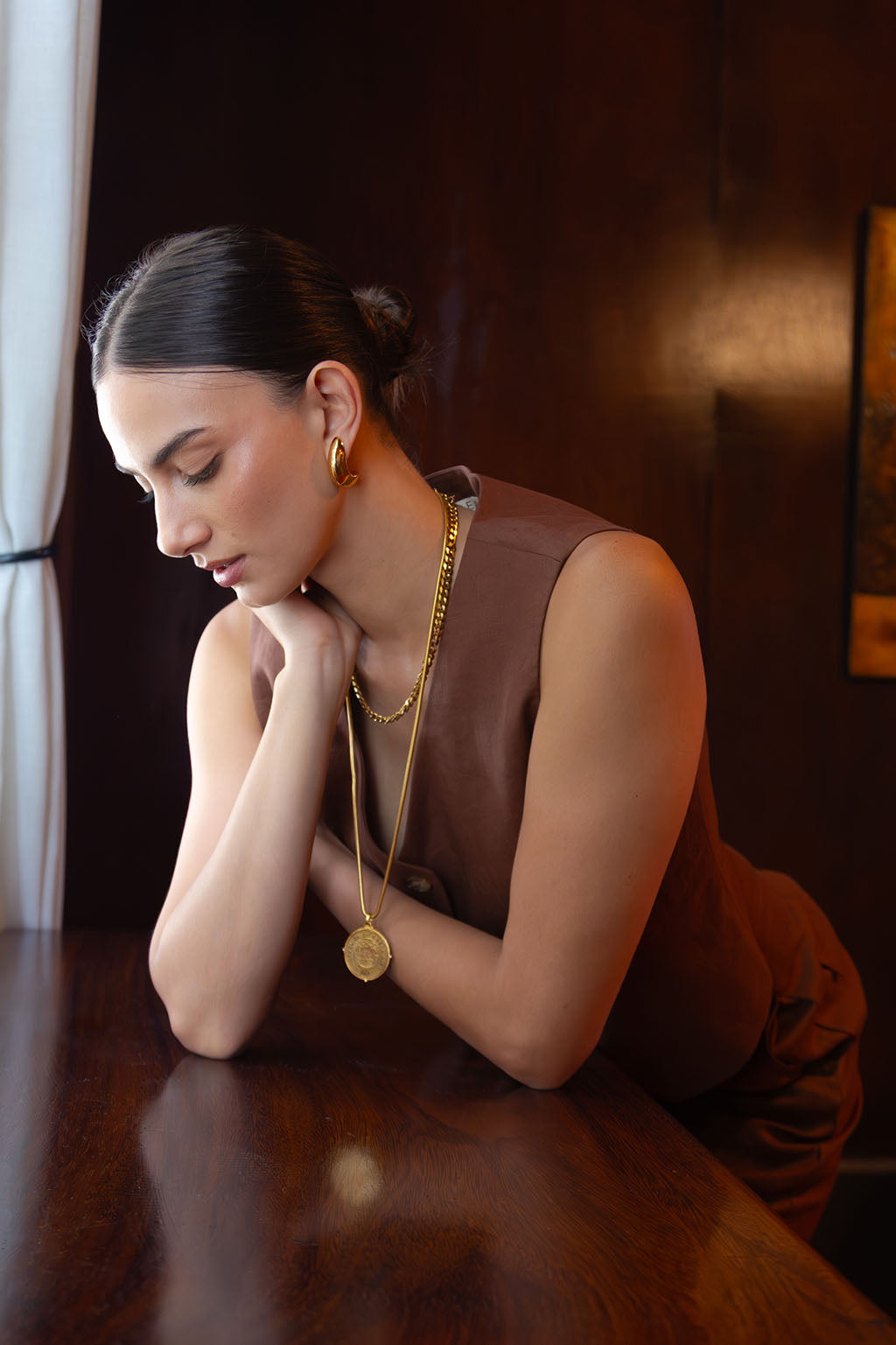 Chocolate Linen Vest