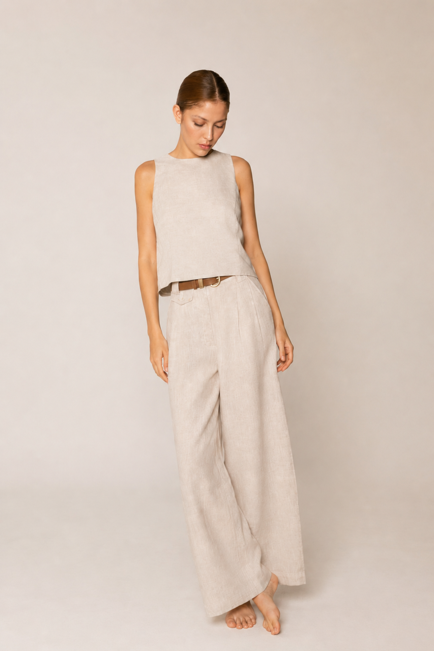 LINEN WIDE LEG PANT