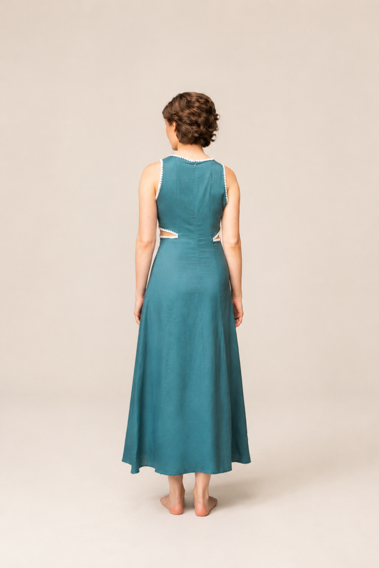 TEAL SCALLOP DRESS