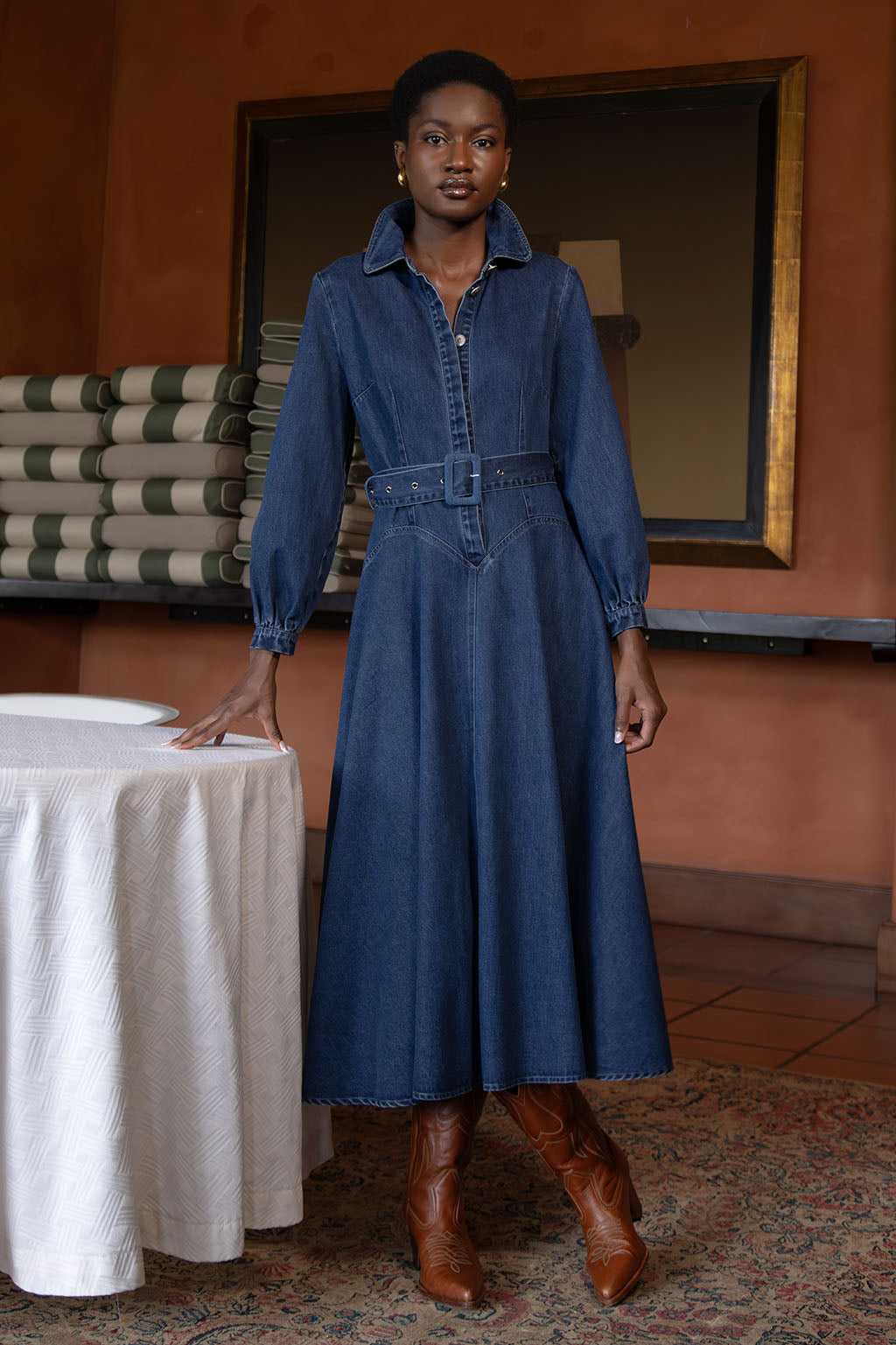 BRUMA DARK DENIM DRESS – NEREA