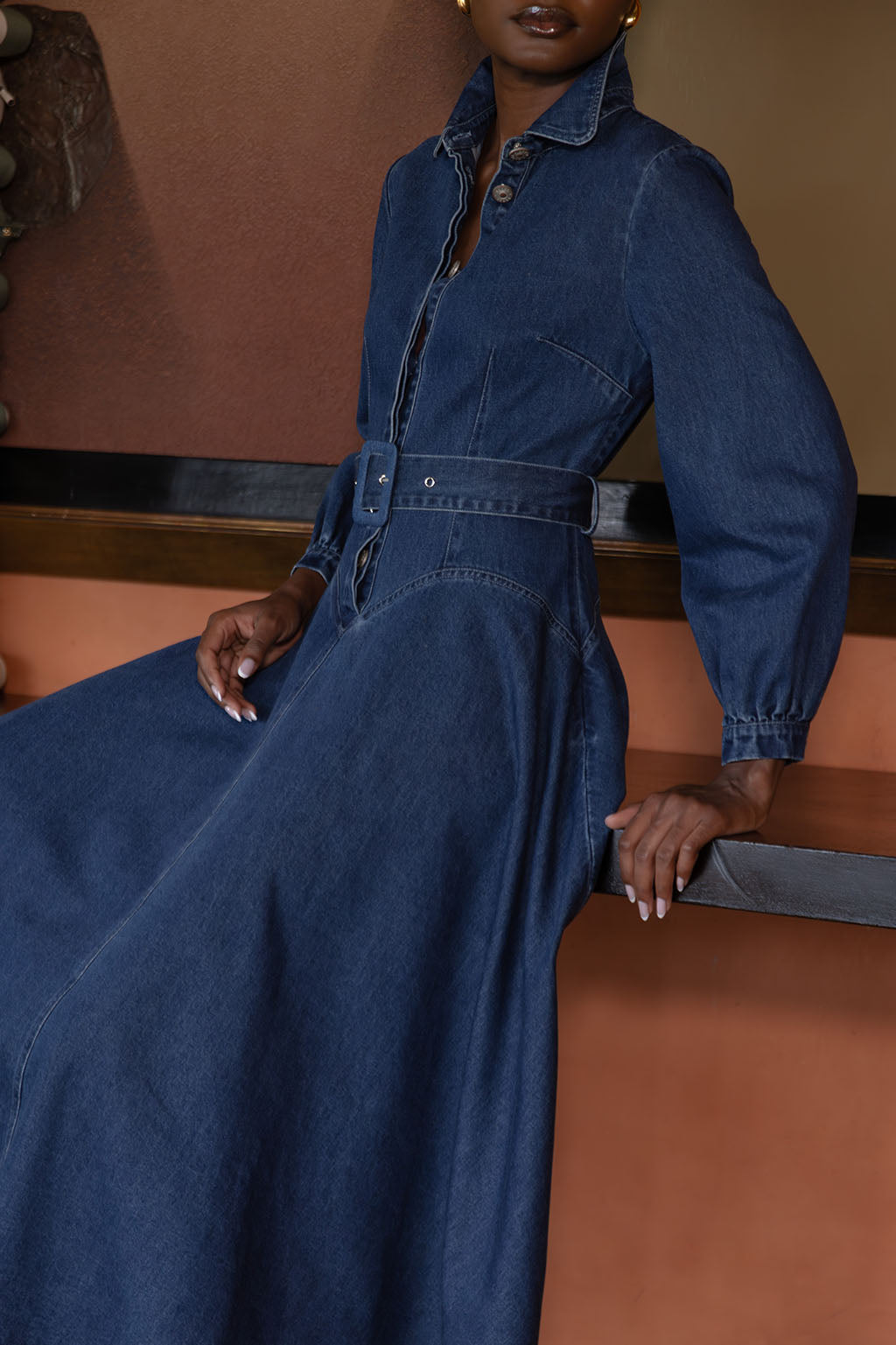 BRUMA DARK DENIM DRESS – NEREA