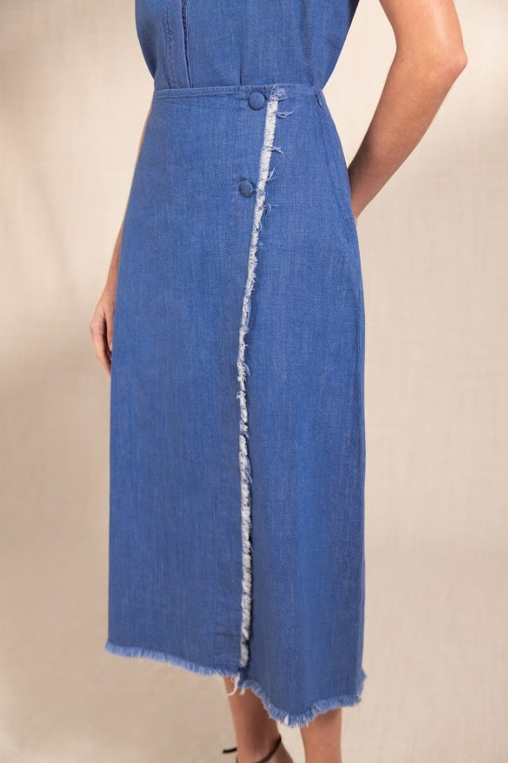 ETERNA FRAYED DENIM SKIRT