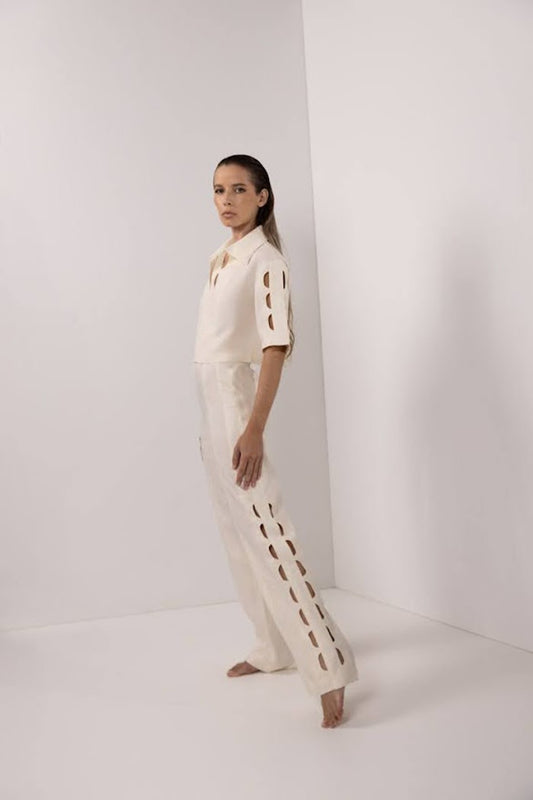 LUNAR CUT-OUT PANTS | IVORY