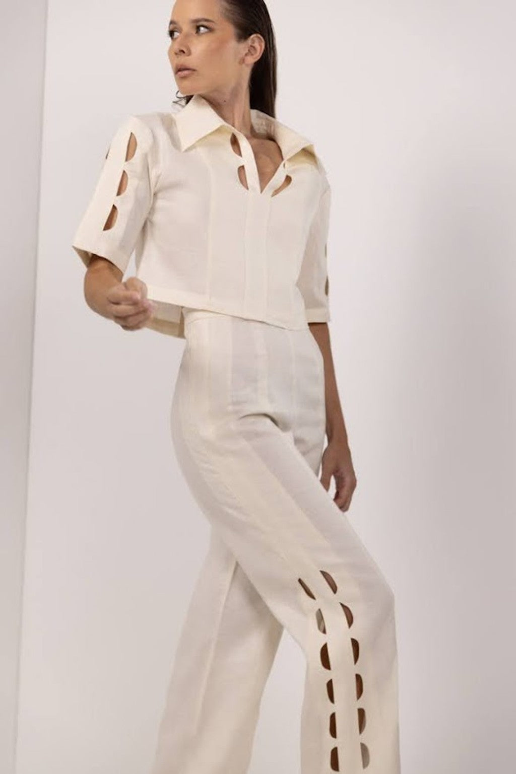 LUNAR CUT-OUT PANTS | IVORY