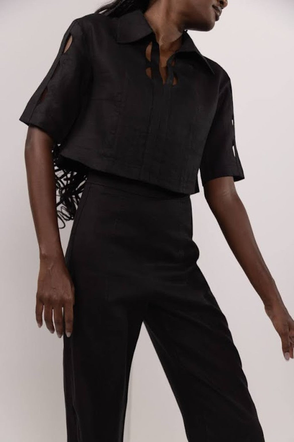 LUNAR CUT-OUT PANTS | BLACK