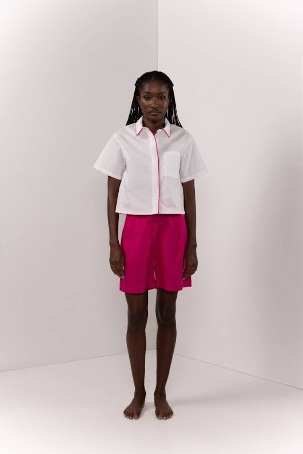 POPLIN SHORT SLEEVE BLOUSE