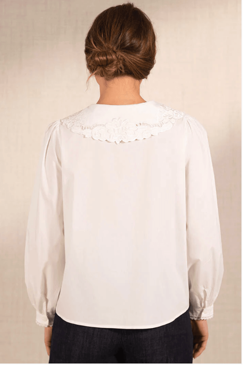 WHITE COTTON EMBROIDERED BLOUSE