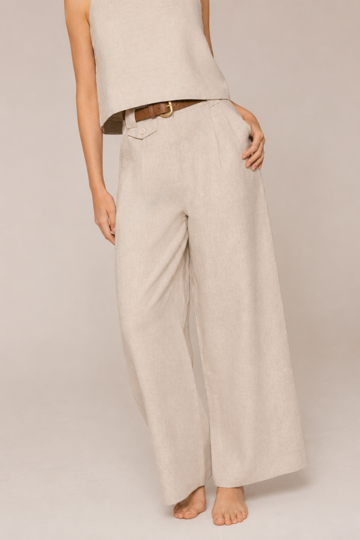 LINEN WIDE LEG PANT