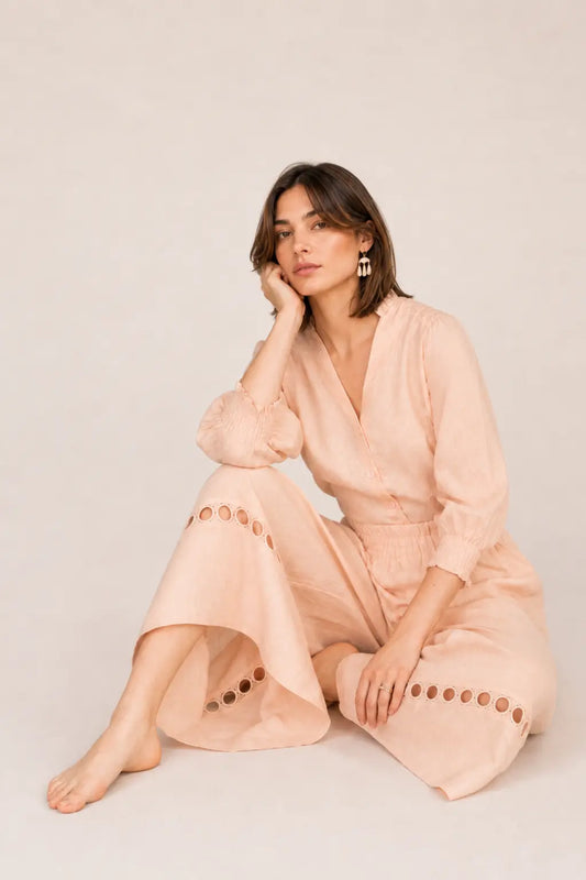 SOFT PINK LINEN PANTS
