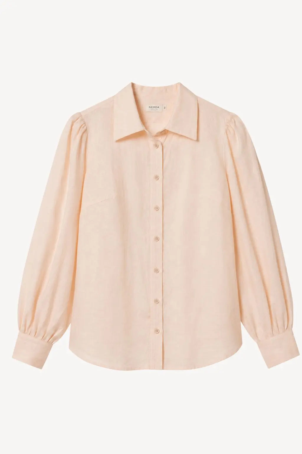 BLUSH LINEN CUFF BLOUSE