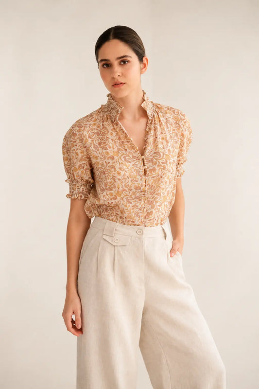 FLOWER RAMIE BLOUSE
