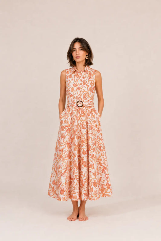 BLUSH BOTANICAL SHIRT DRESS