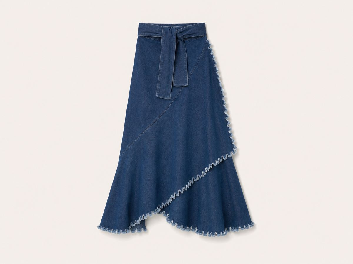 ASYMMETRIC DENIM SKIRT