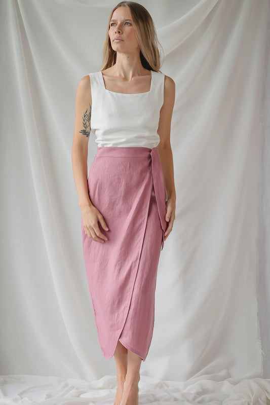 WRAP SKIRT | DUSTY PINK