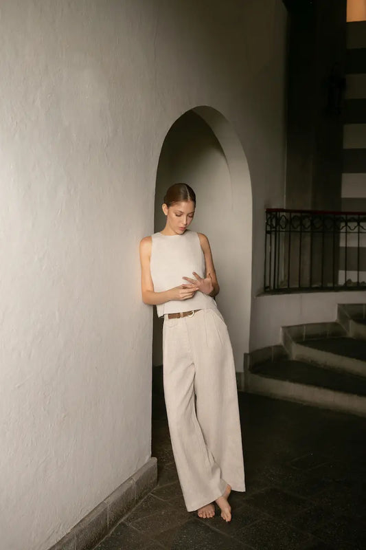LINEN WIDE LEG PANT
