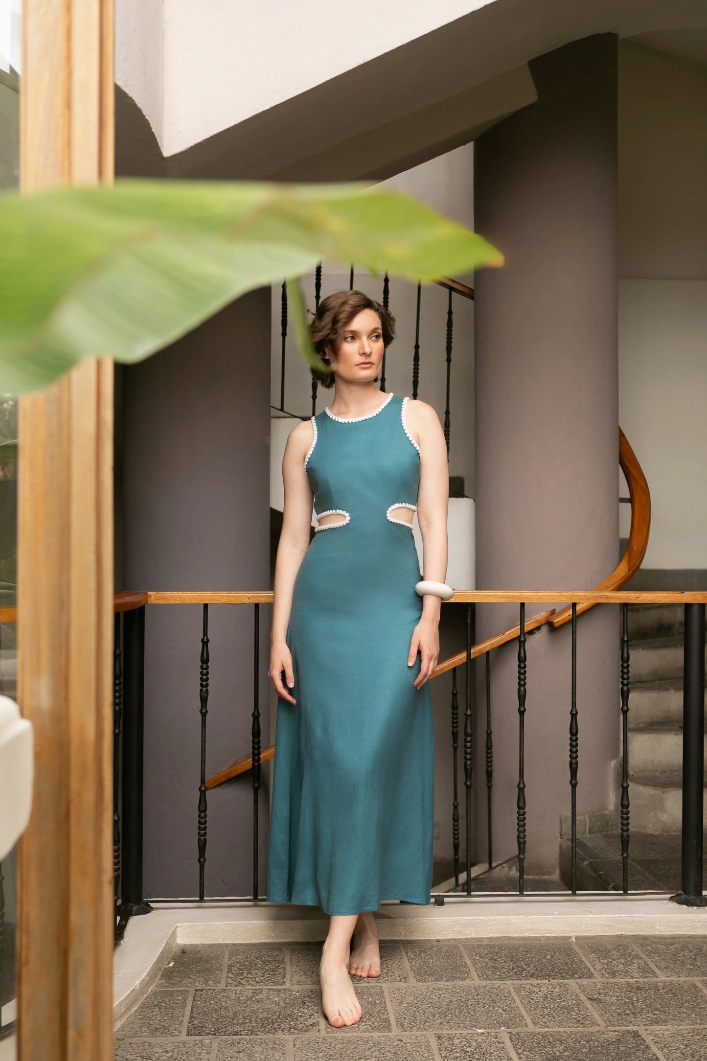 TEAL SCALLOP DRESS