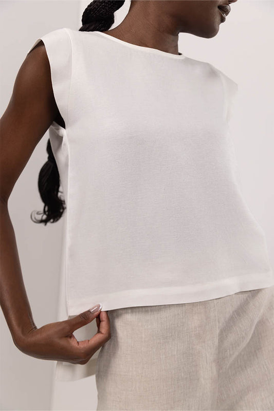 Asymmetrical Linen Top