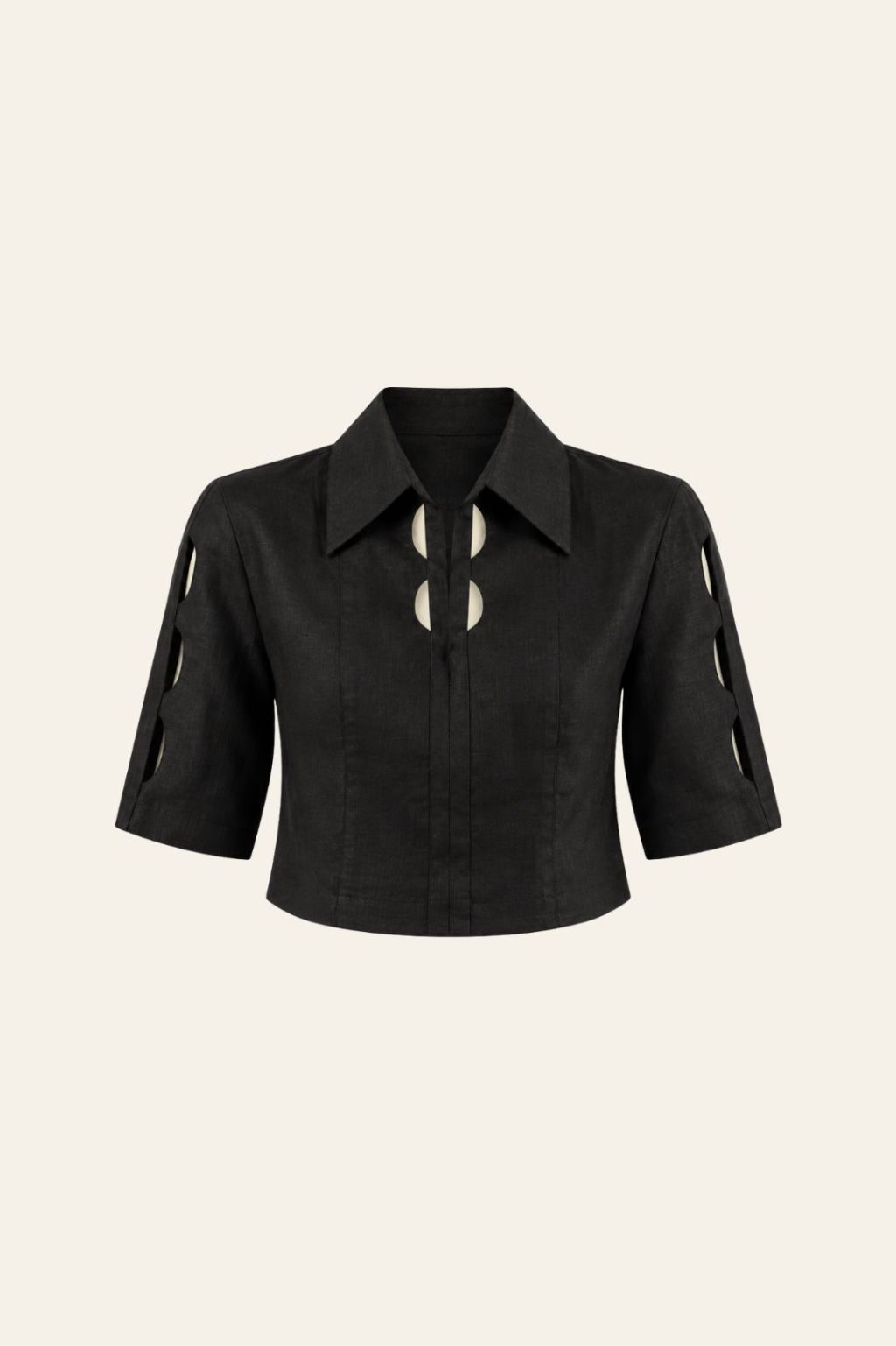LUNAR CUT-OUT BLOUSE | BLACK