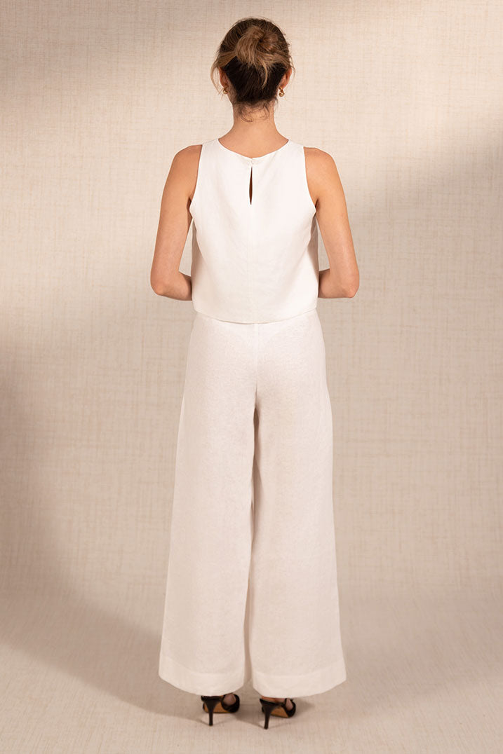 WHITE LINEN BLOUSE