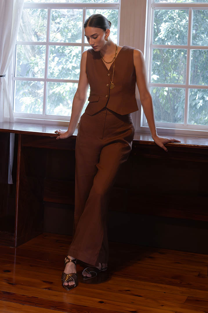 Chocolate Linen Pants