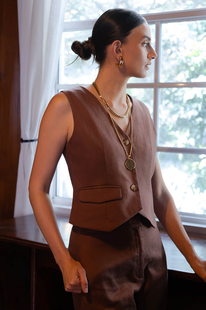 Chocolate Linen Pants