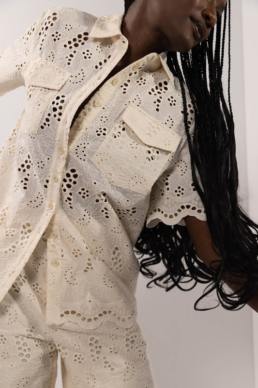 Eyelet Blouse Ivory