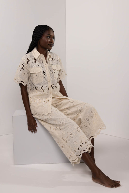 Eyelet Pants Ivory