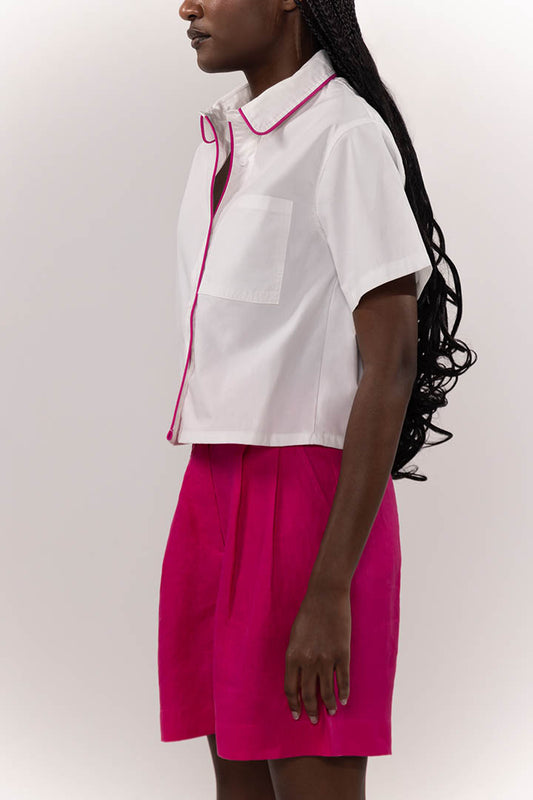 Linen Bermuda Fucsia