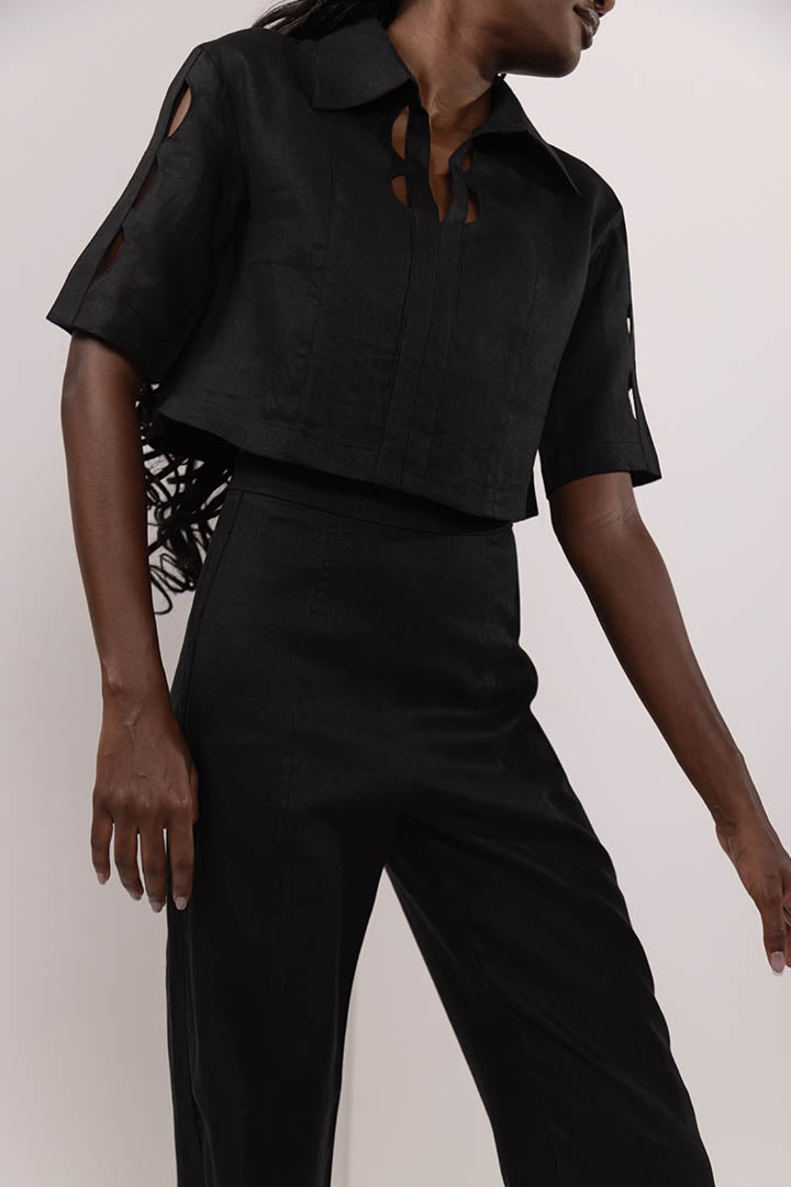 Lunar Cut Out Pants Black