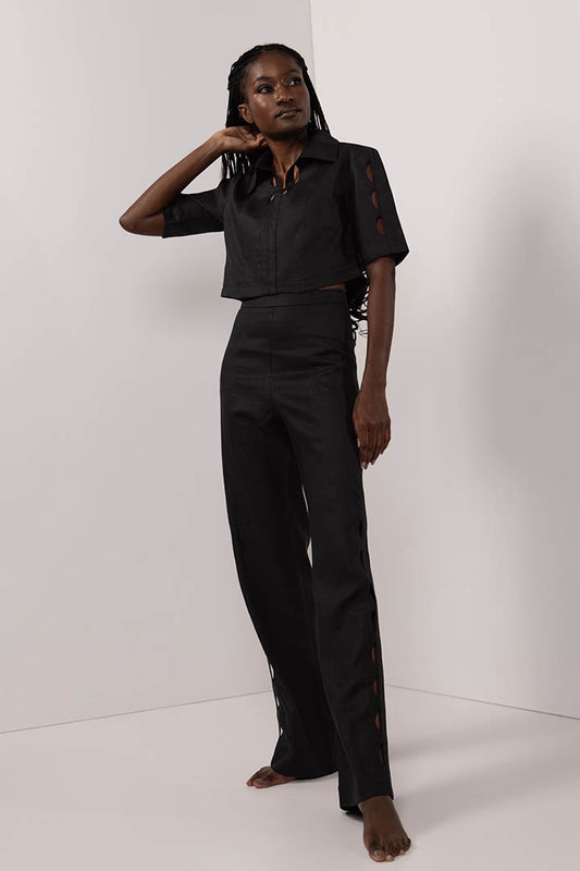 Lunar Cut Out Pants Black
