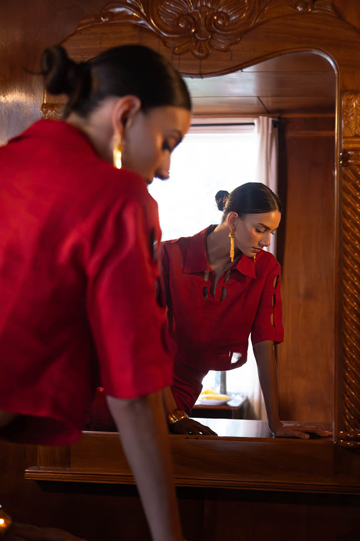 Lunar Cut-Out Blouse