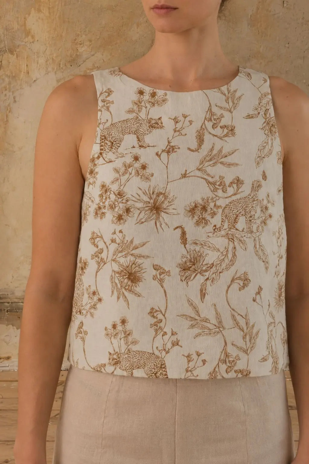 SLEEVELESS TOP | Nebula Ocelot Print