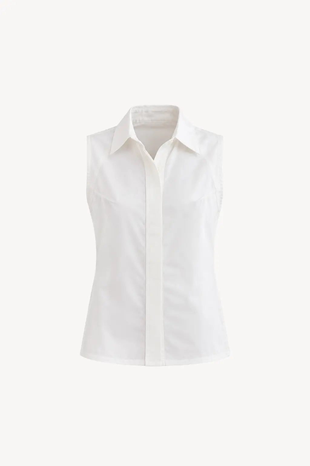 SLEEVELESS VISCOSE SHIRT | Cream